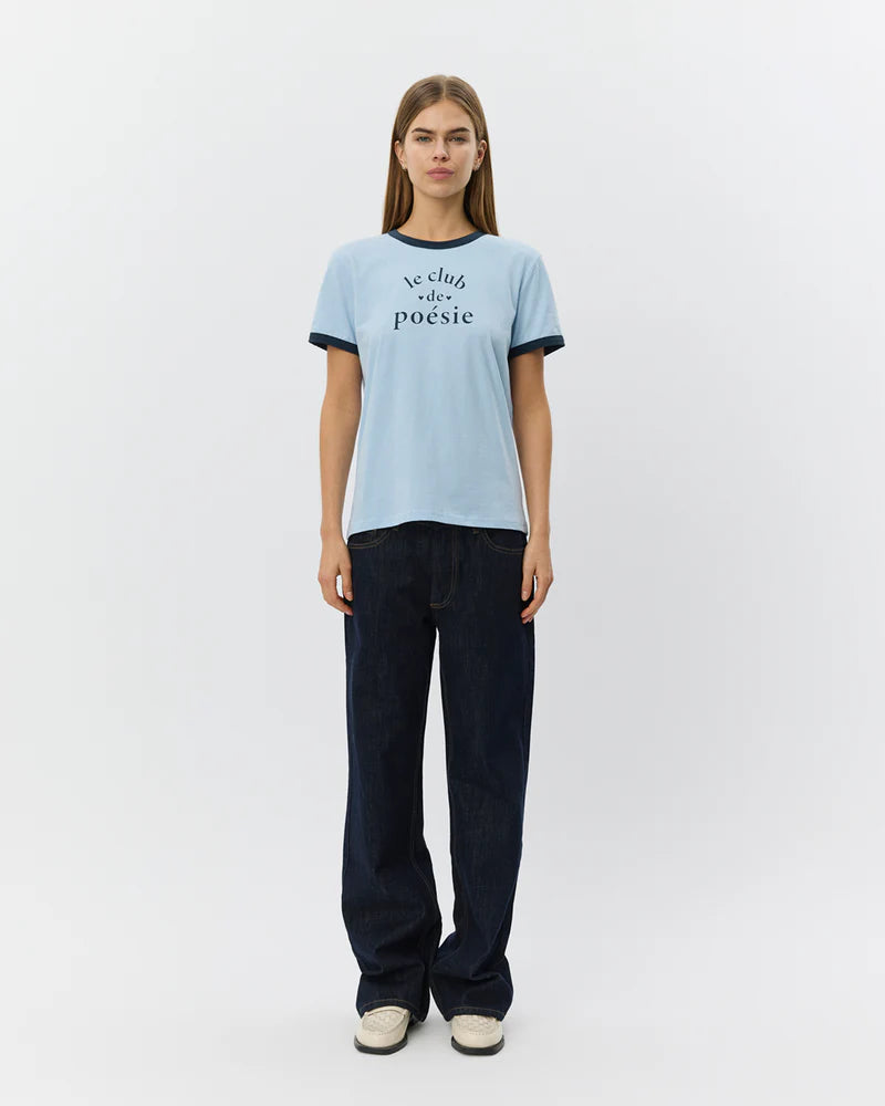 MAGGIE CONTRAST T-SHIRT, BLUE