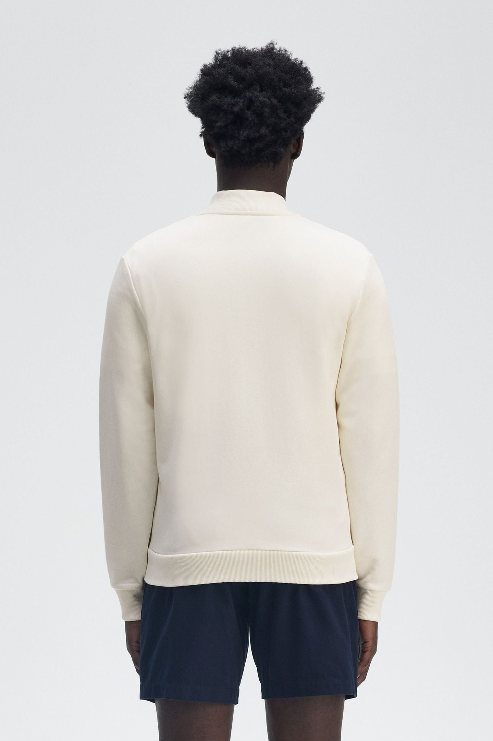 Panelled Zip Sweatshirt, Light Ecru