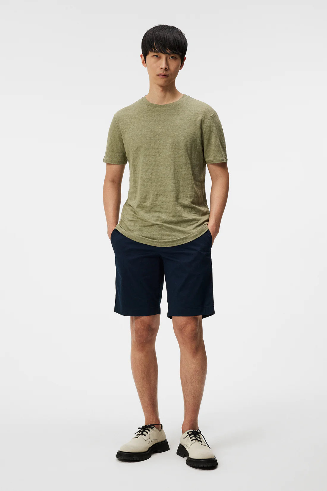 Coma Linen Tee, Oil Green