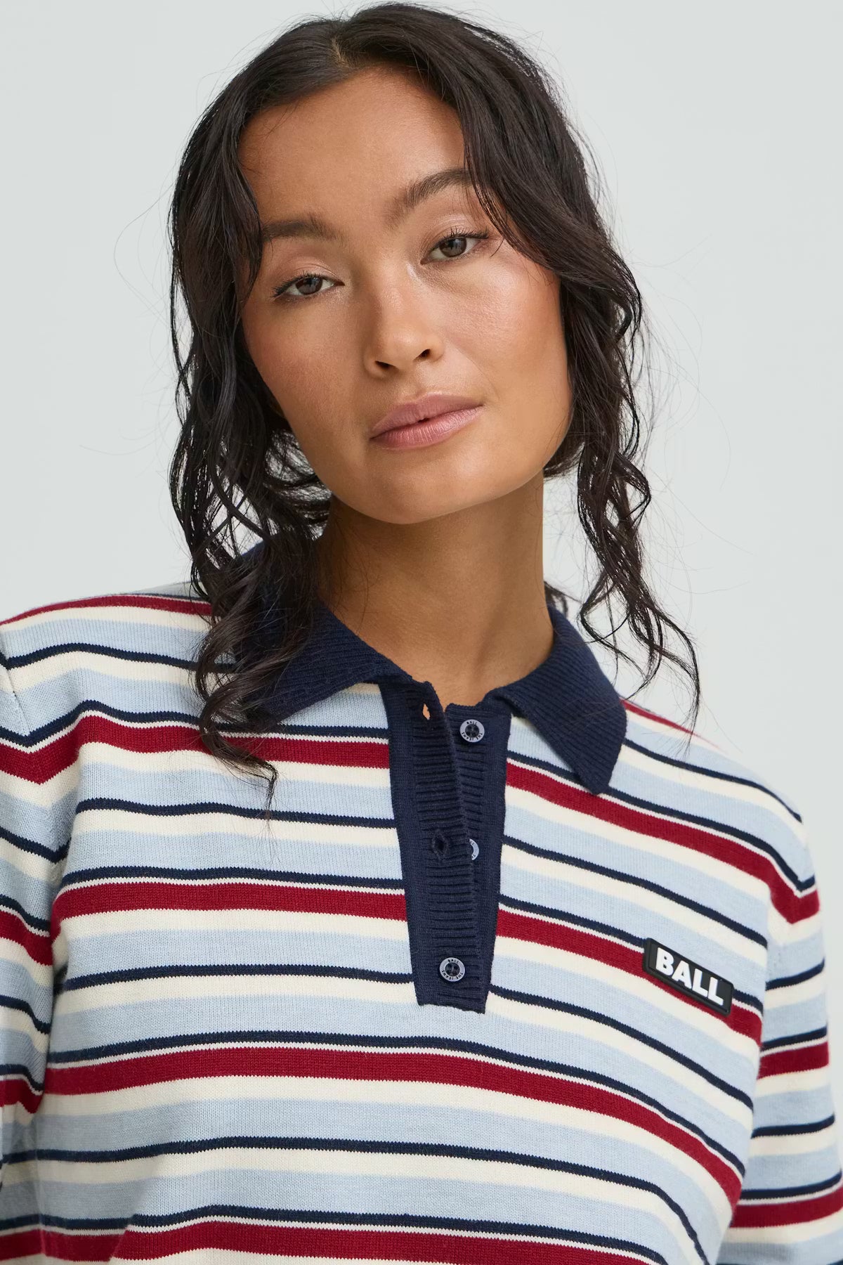 BAMARIETTA KNIT POLO, CELESTIAL BLUE
