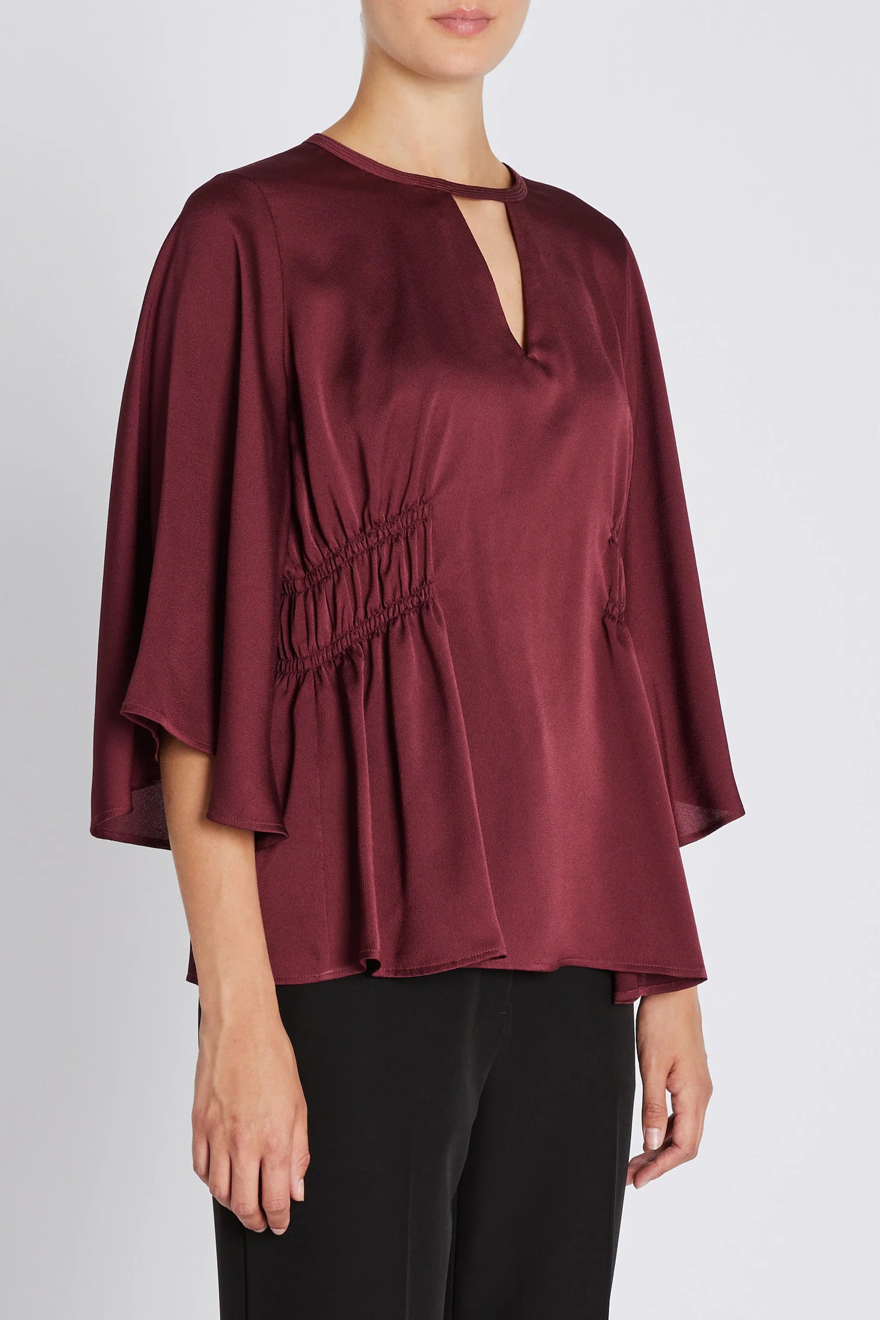 ACACIA VENILA BLOUSE, BURGUNDY