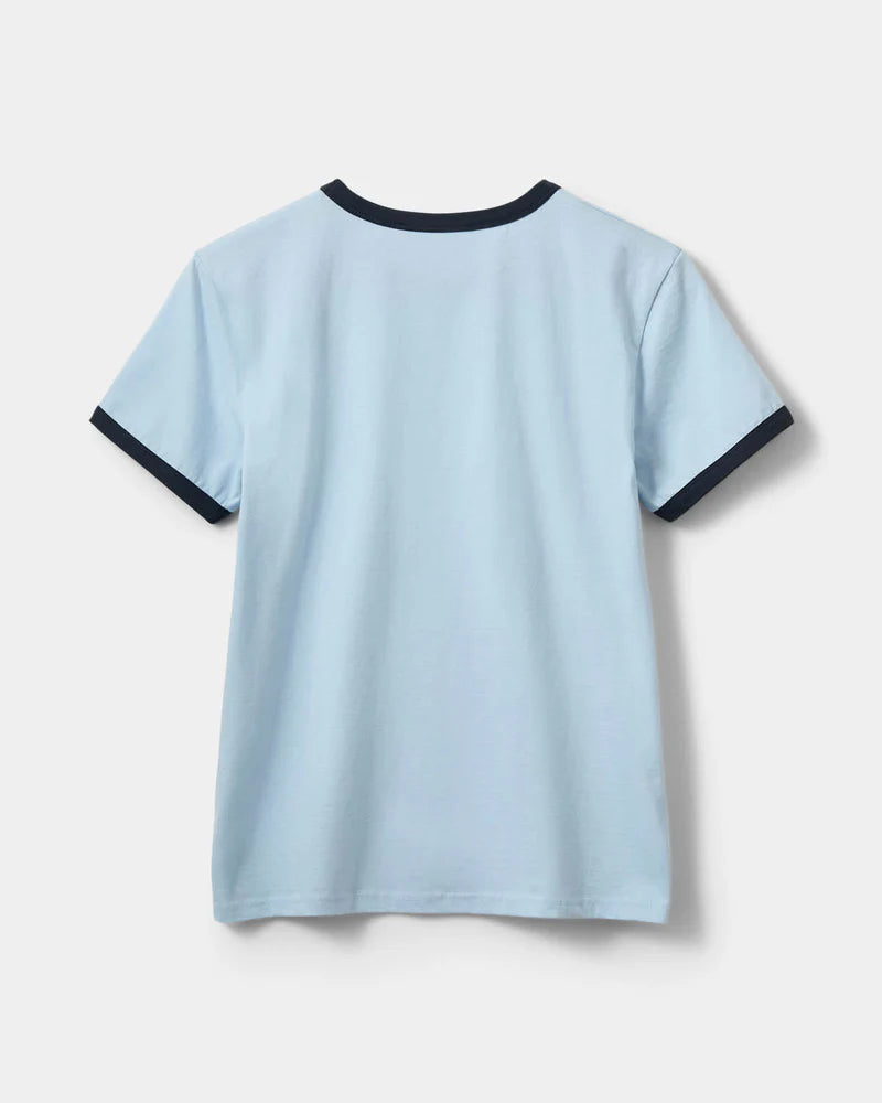 MAGGIE CONTRAST T-SHIRT, BLUE