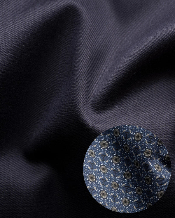 GEOMETRIC EFFECT SIGNATURE TWILL SHIRT, NAVY BLUE