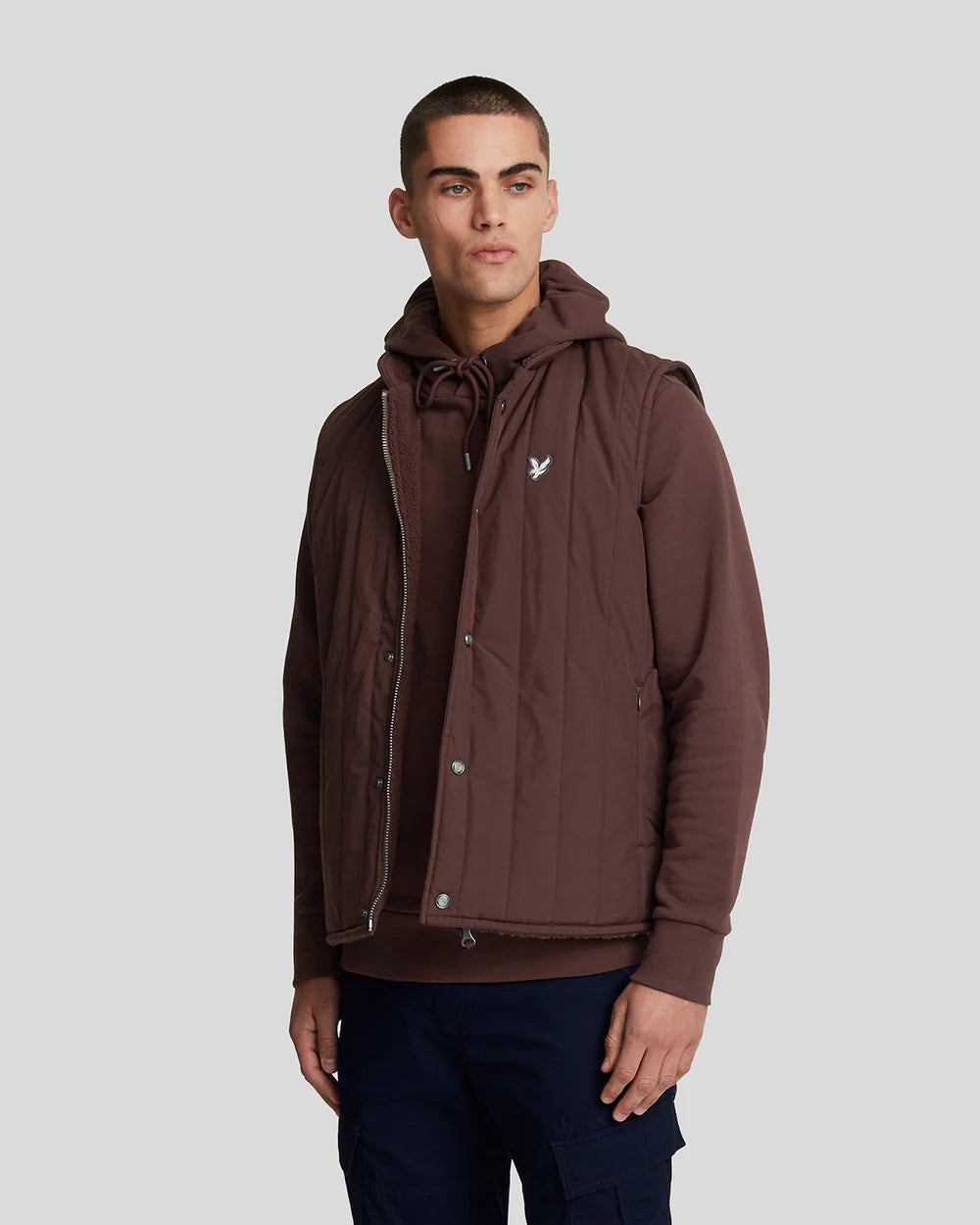 Reversible Quilted Gilet, red