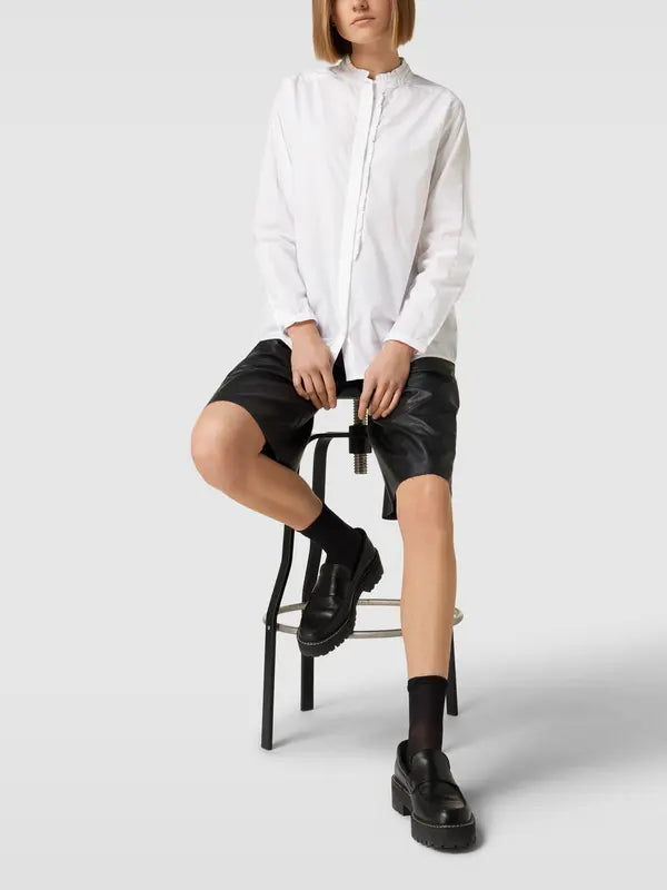 COTTON SHIRT W/RUFFLES WHITE