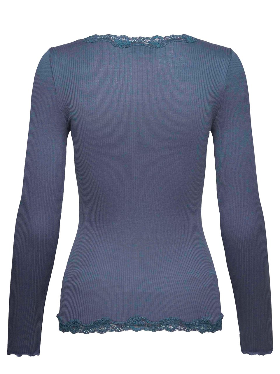 Silk Cardigan w/ Lace, True Navy