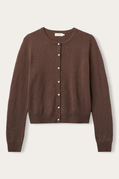 VICTORIA CARDIGAN, MOCHA BROWN
