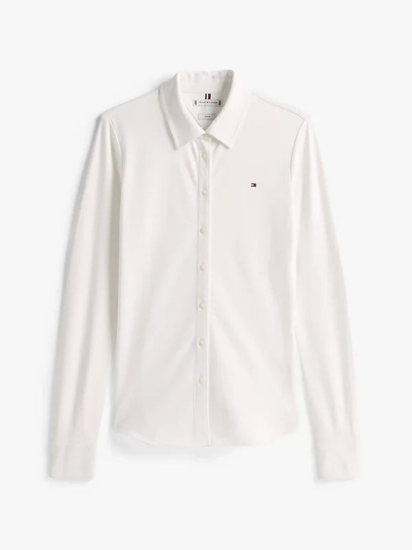 1985 SLIM PIQUÉ LS SHIRT, ECRU