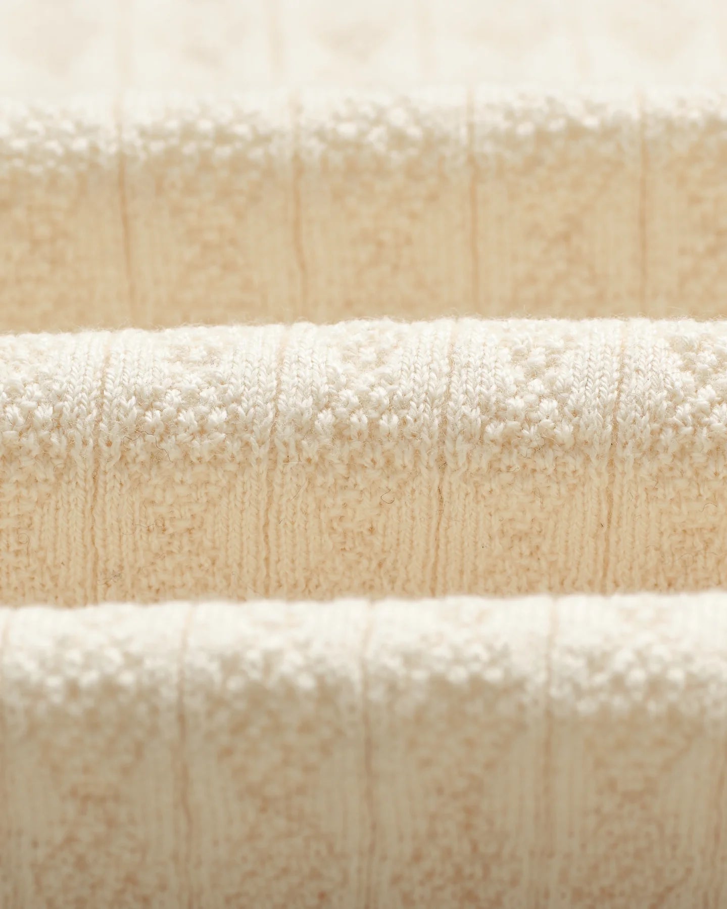 OBAN DIAMOND STRIPE KNITTED POLO, ECRU