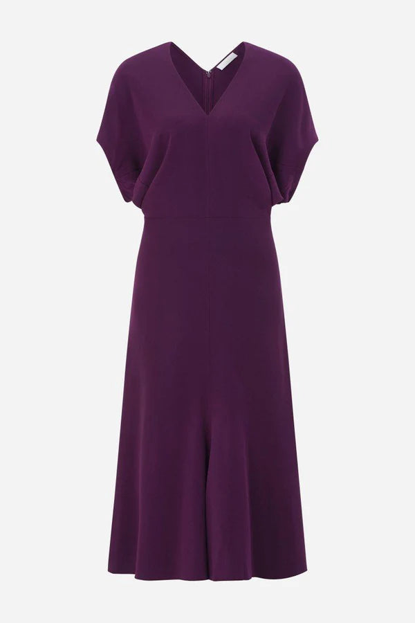 FITTED MIDI DRESS, LUXE GRAPE