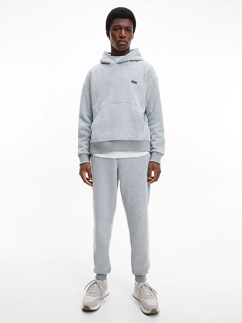 Boucle fleece comfort hoodie, grey
