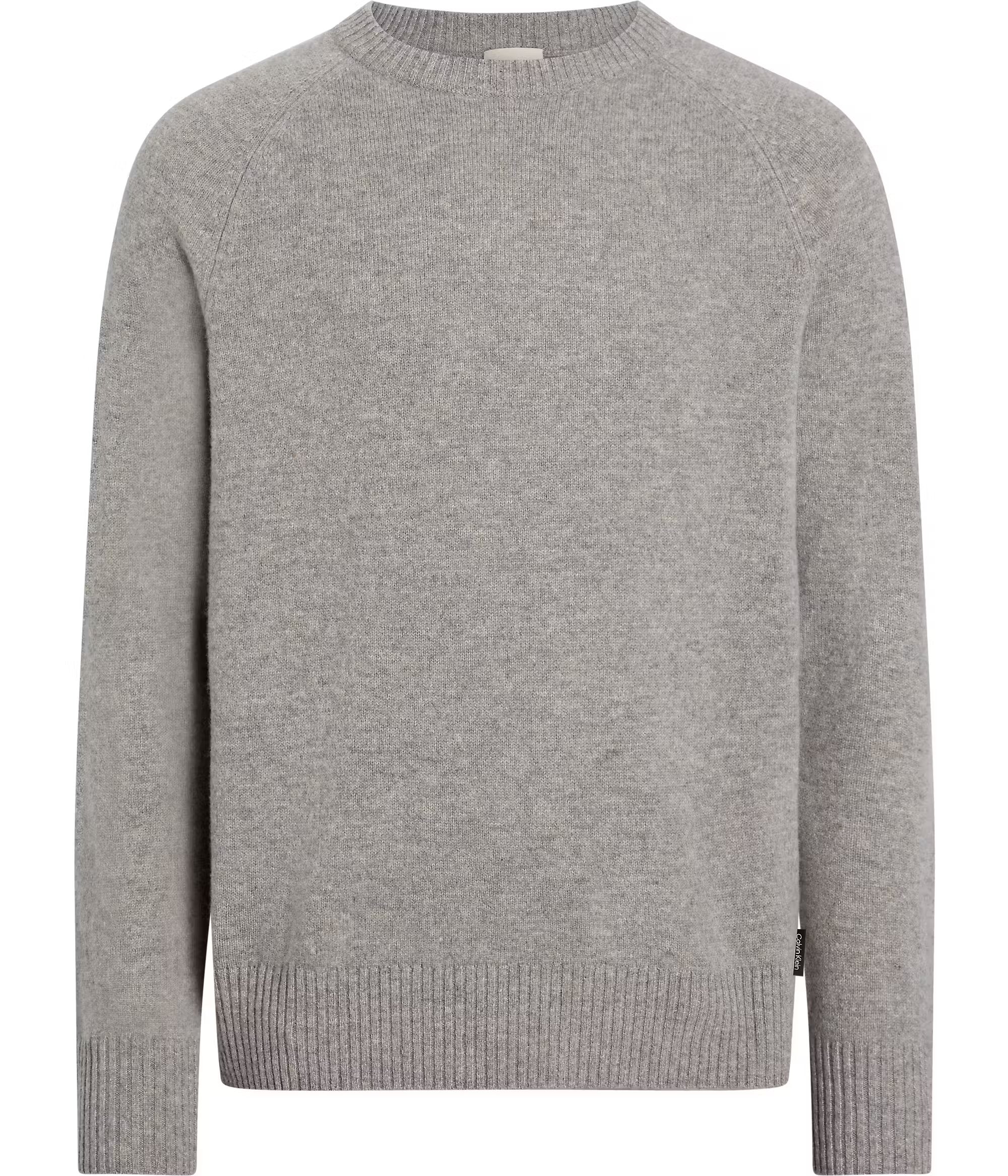 Luxury Wool CN Sweater, Mid Grey Heather