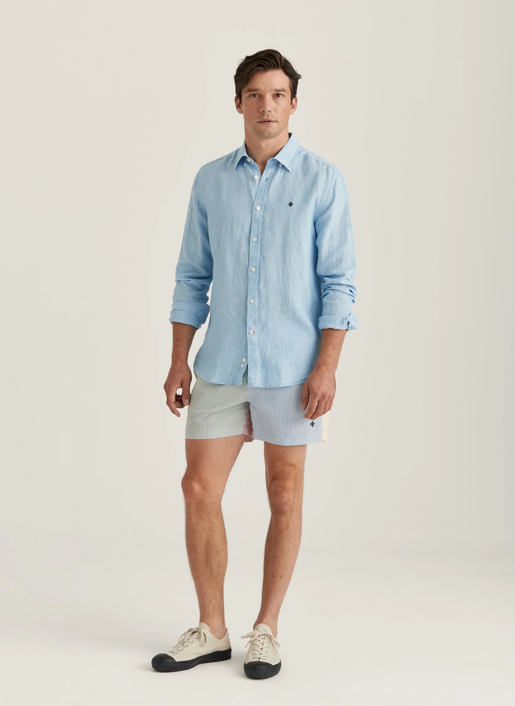 Douglas Linen Shirt, Classic Fit, Blue