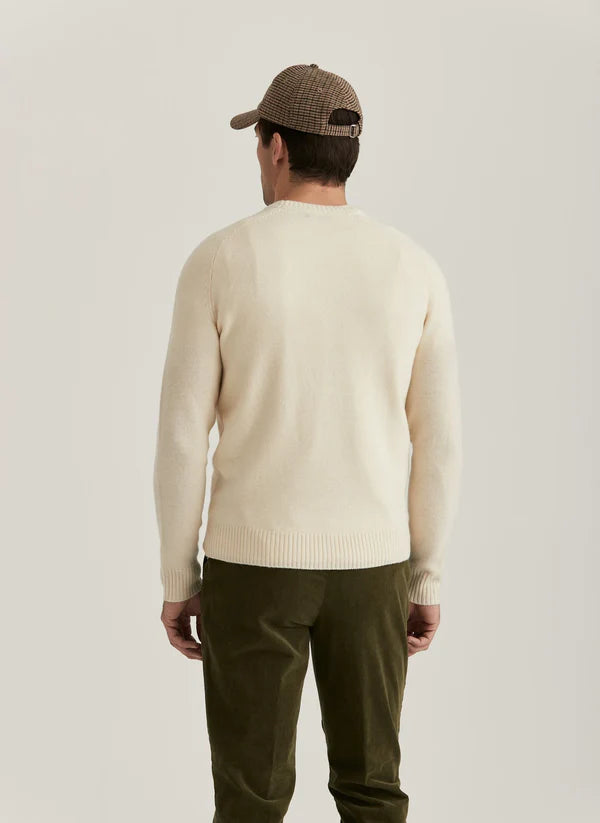 HERTFORD ONECK KNIT, OFF WHITE