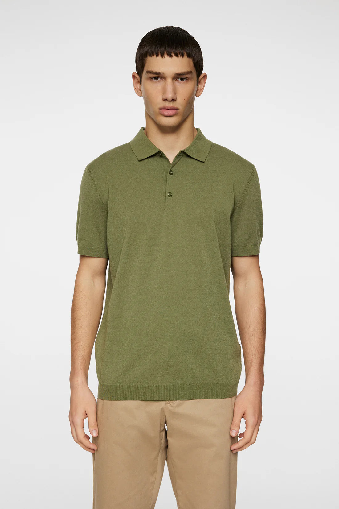 Ridge Knitted Polo, Olivine