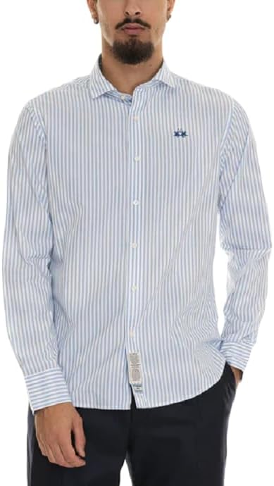 BASIC STRIPED POPLIN SHIRT, OPTIC WHITE/BLUE DEPTHS