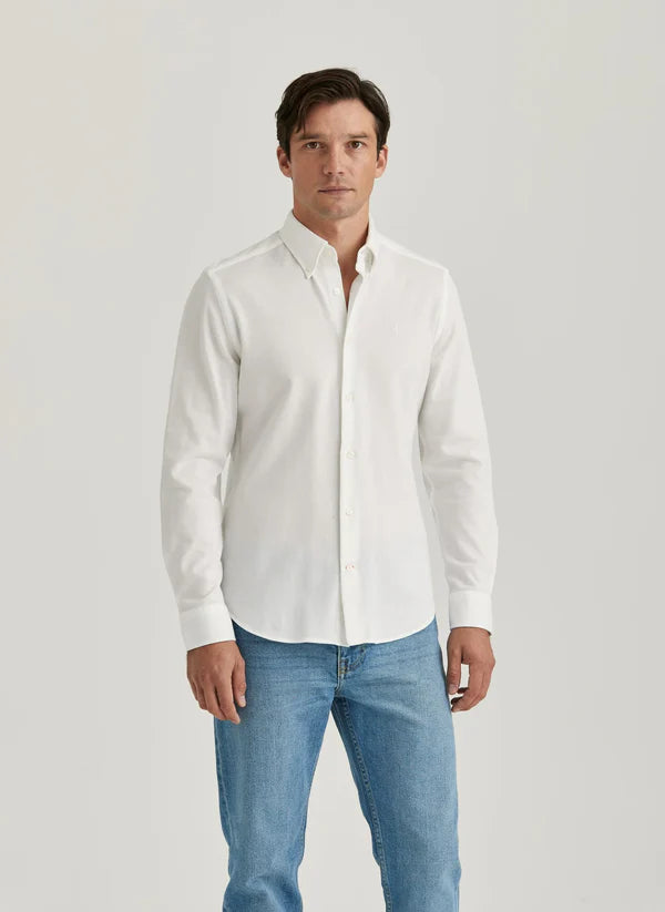 EDDIE PIQUE SHIRT, SLIM, WHITE