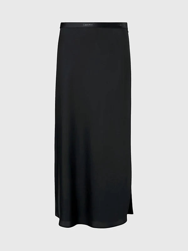 RECYCLED CDC BIAS CUT MIDI SKIRT, BLACK