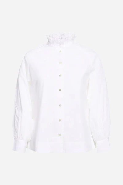 SHIRT W/EMBROIDERY ORGANIC, WHITE