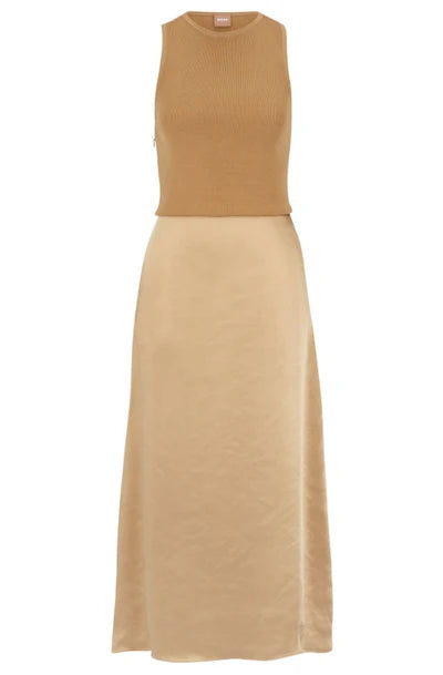 FLAURELIA DRESS, MEDIUM BEIGE