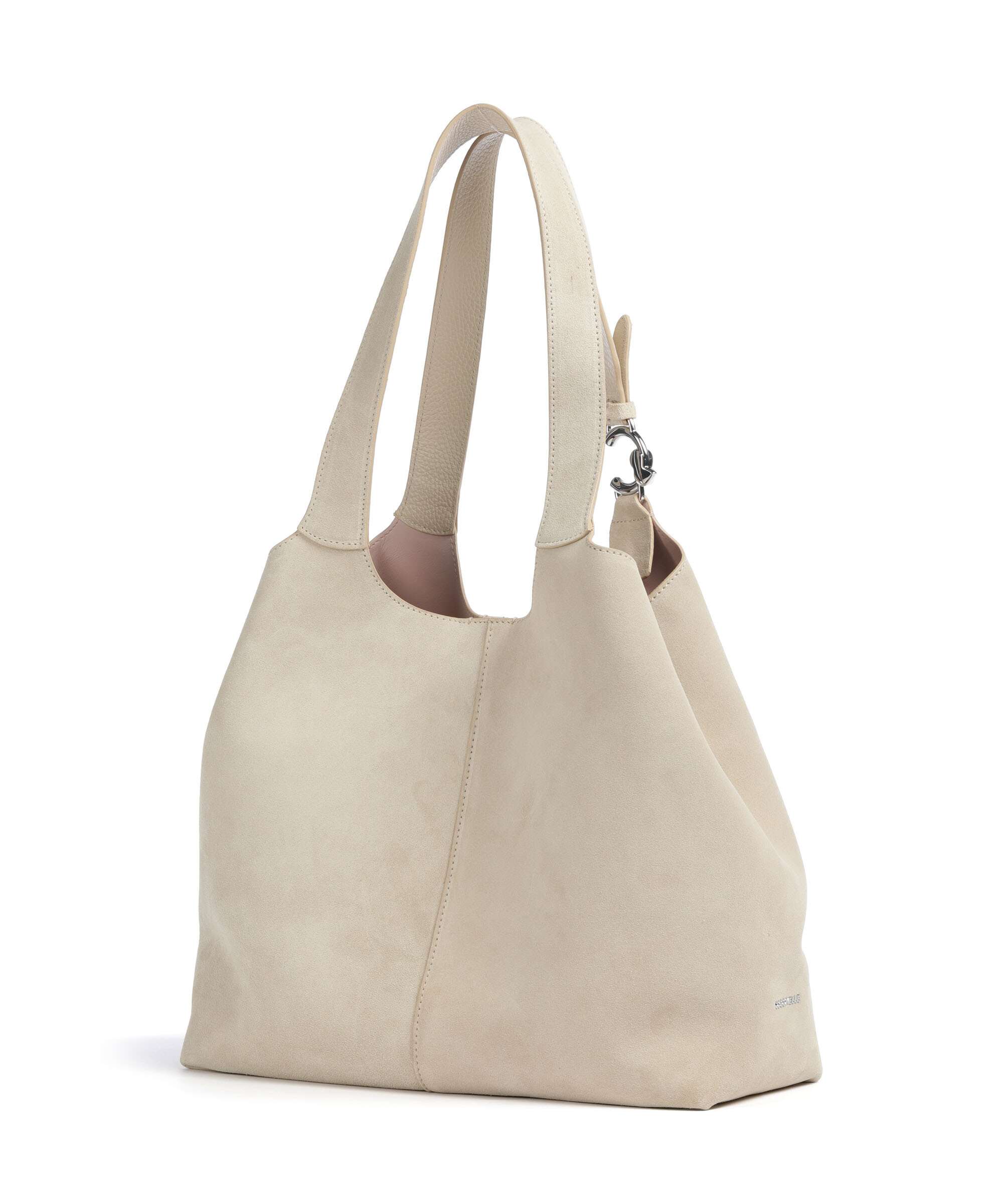 C-EASY LARGE SUEDE HOBO BAG, SANDSHELL