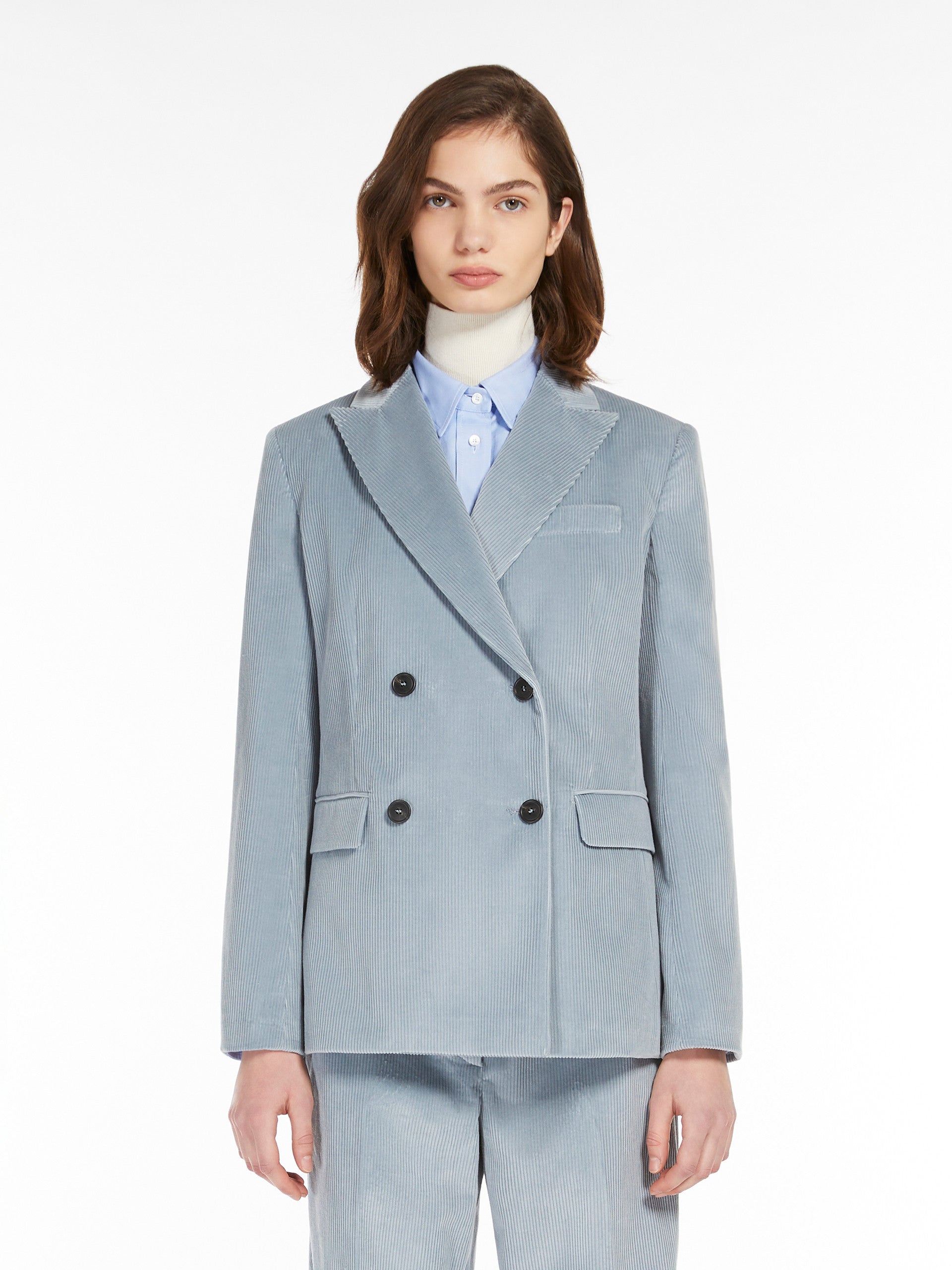 Katanga Velvet Blazer, Light Blue
