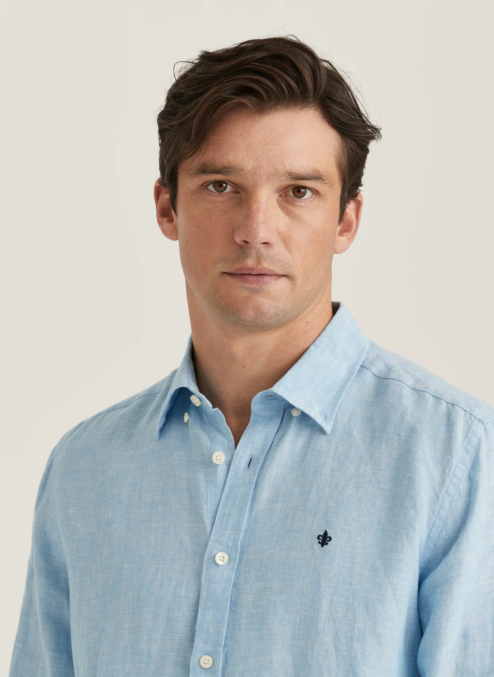 Douglas Linen Shirt, Classic Fit, Blue