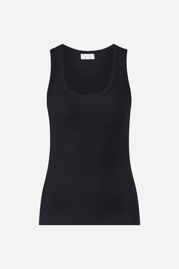 Organic Rib Tank Top, Black