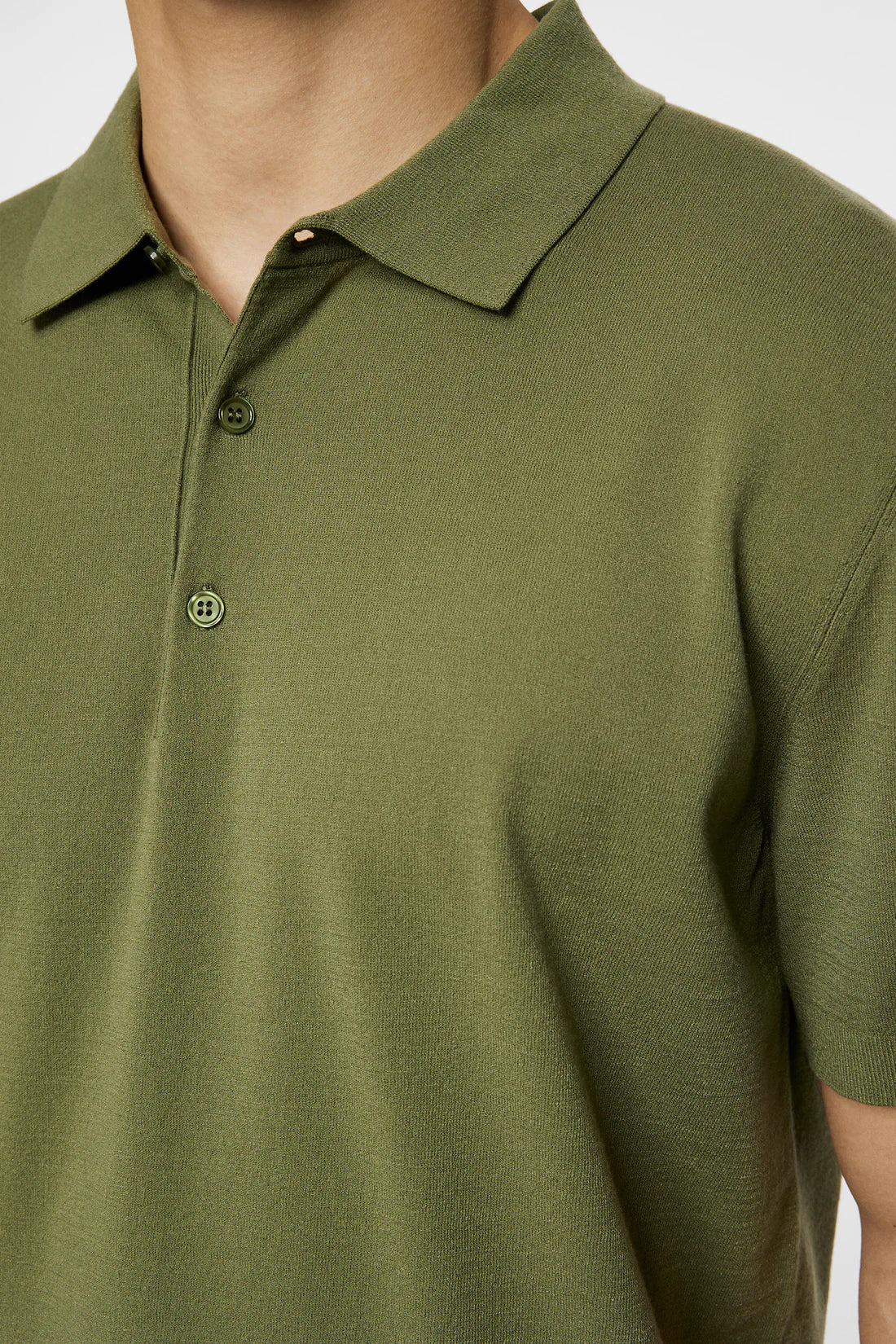 Ridge Knitted Polo, Olivine