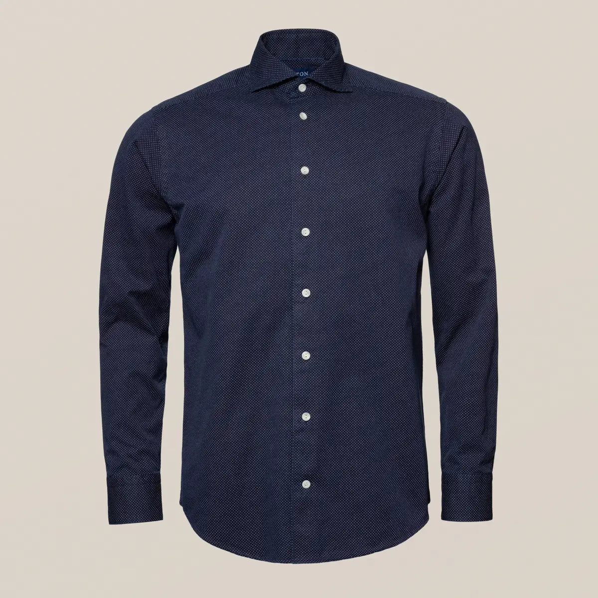Recycled Cotton Denim Shirt, slim, navy