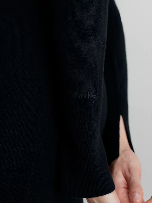 Extra Fine Wool High-NK Dress (black)