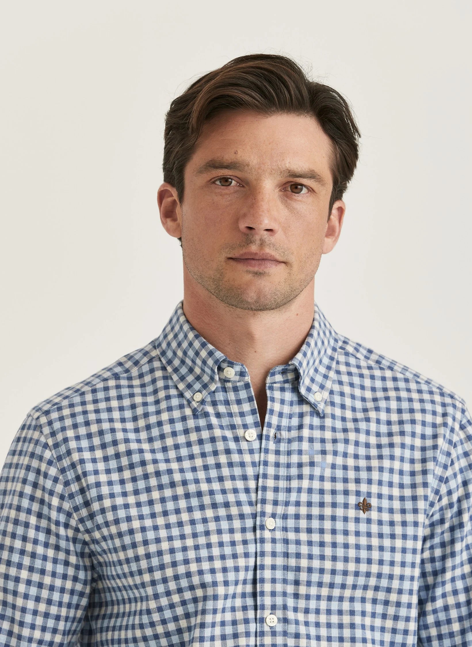 Watts Flannel Check Shirt, Slim fit, Blue