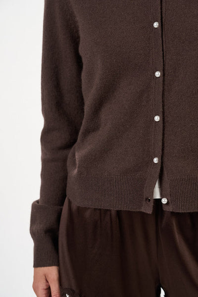 VICTORIA CARDIGAN, MOCHA BROWN