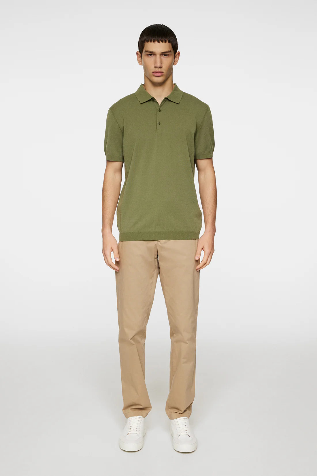 Ridge Knitted Polo, Olivine