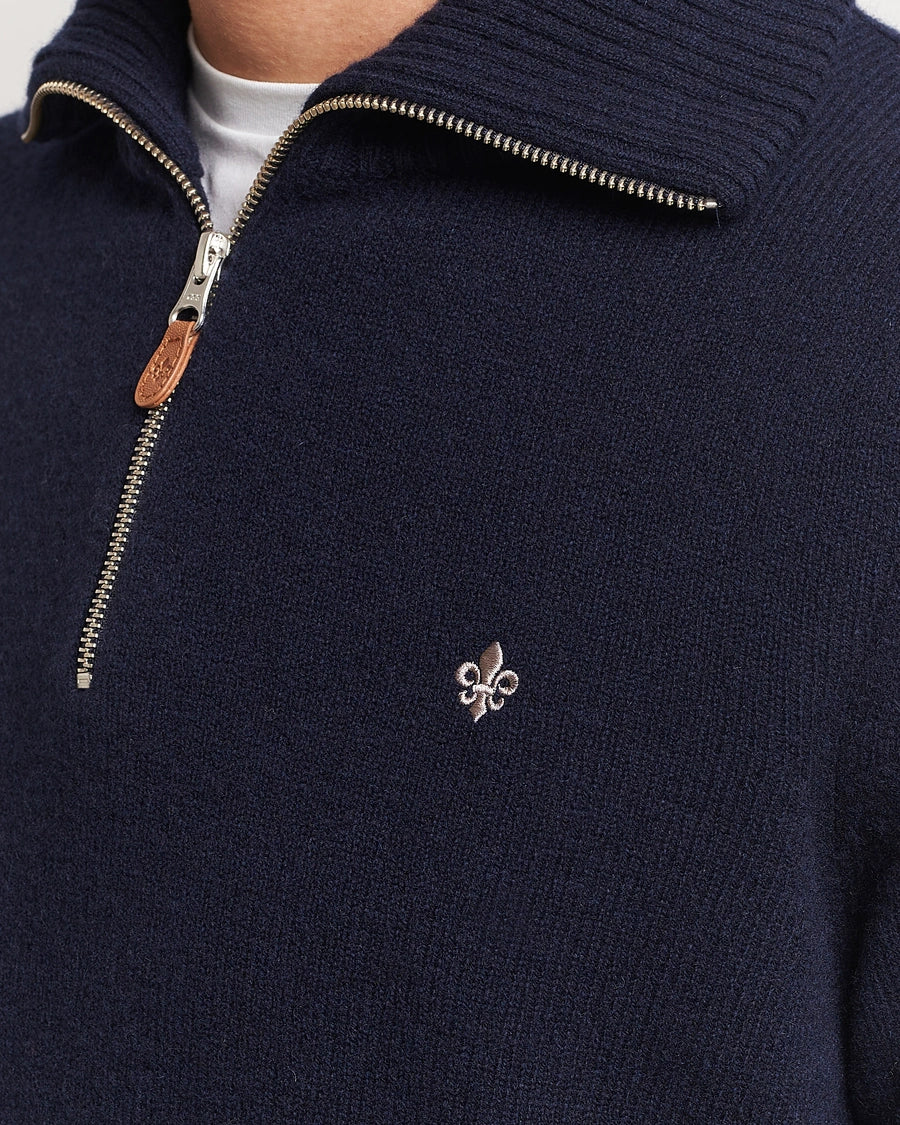 NEWTON HALF ZIP CARDIGAN, NAVY