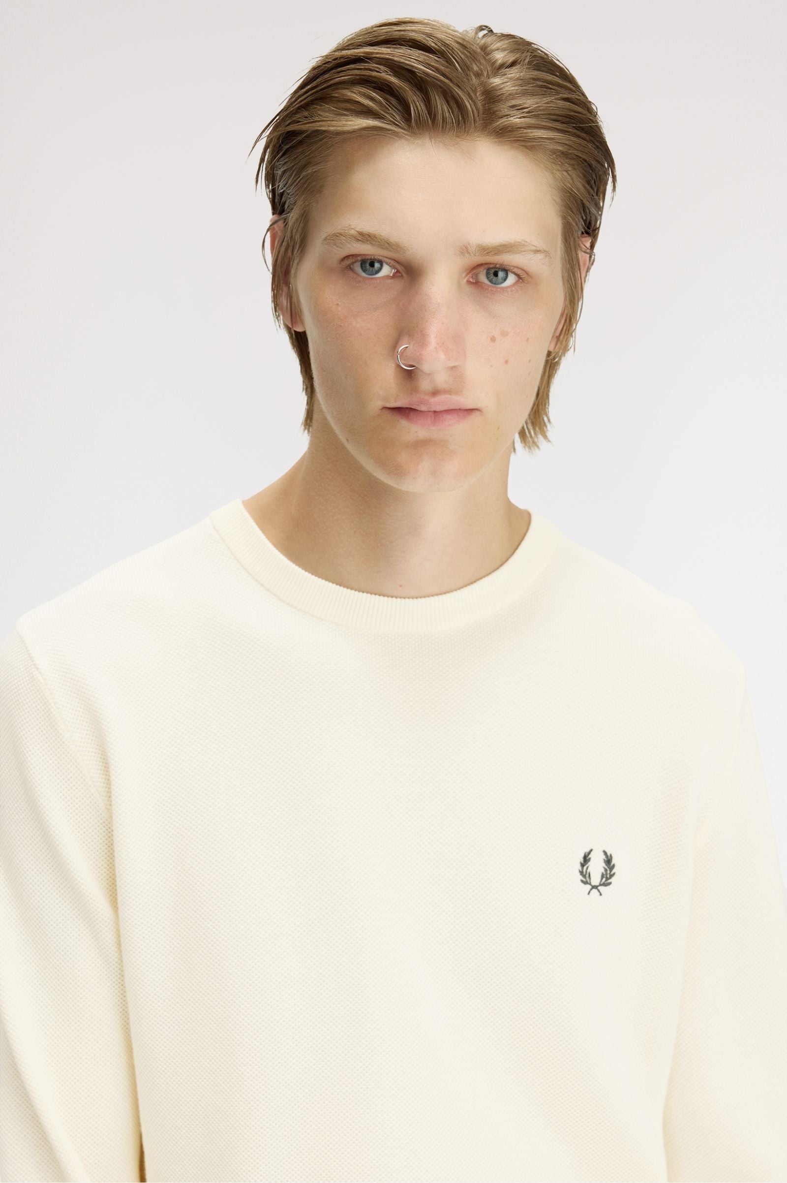 PIQUE STITCH JUMPER, ECRU