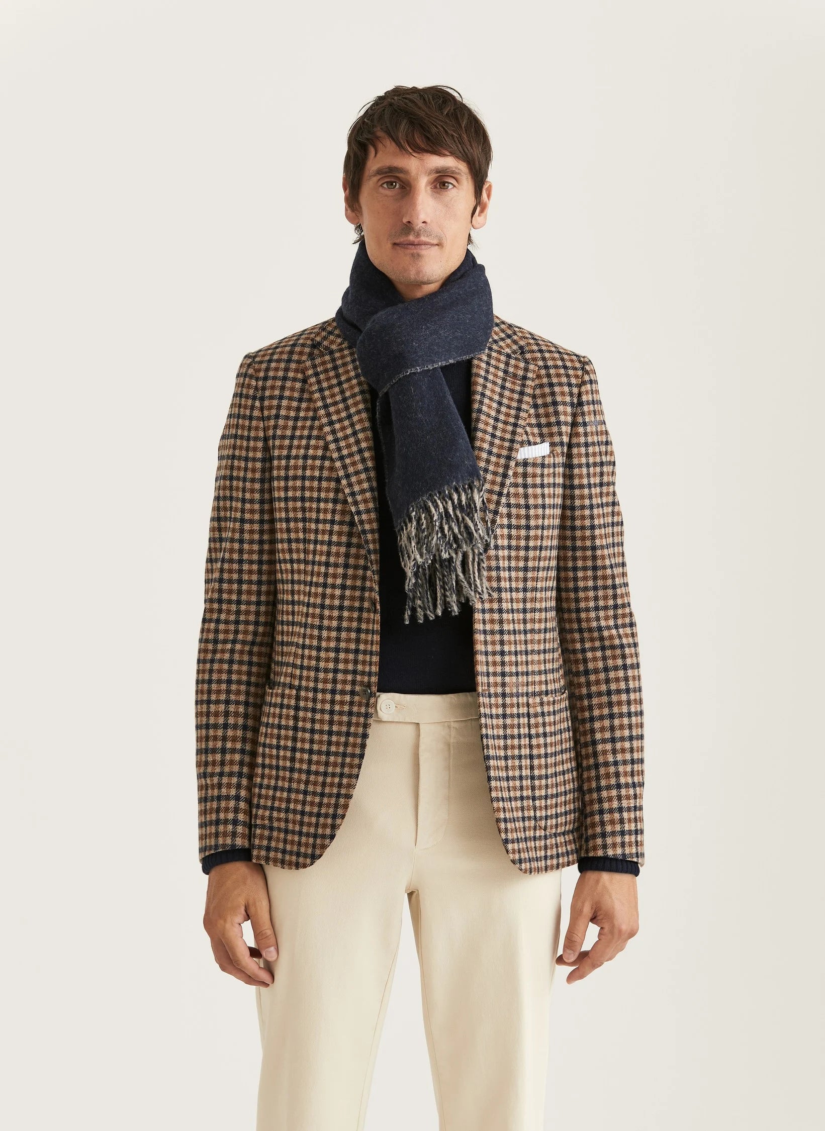 Tweed Check Jkt, Navy