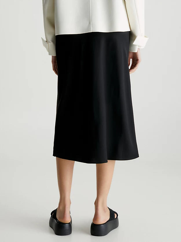 Recycled CDC Bias Cut Midi Skirt (black)