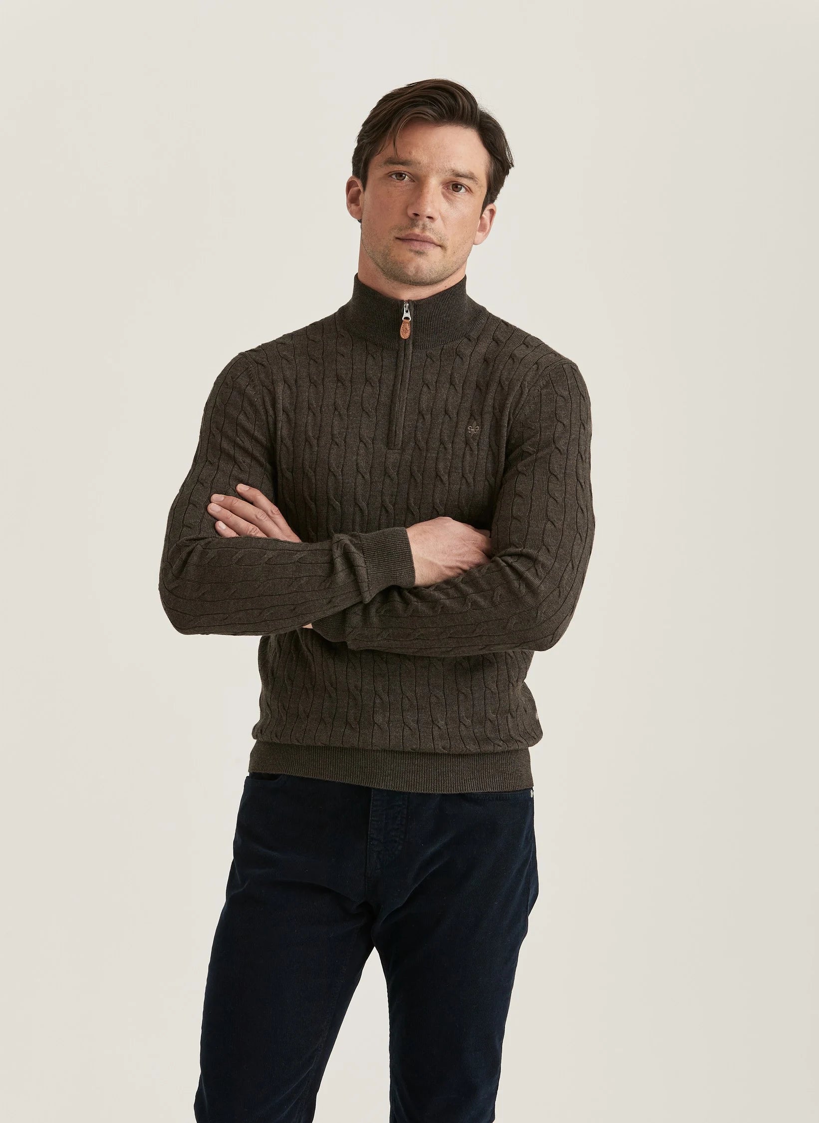 Merino Cable John Zip, Brown