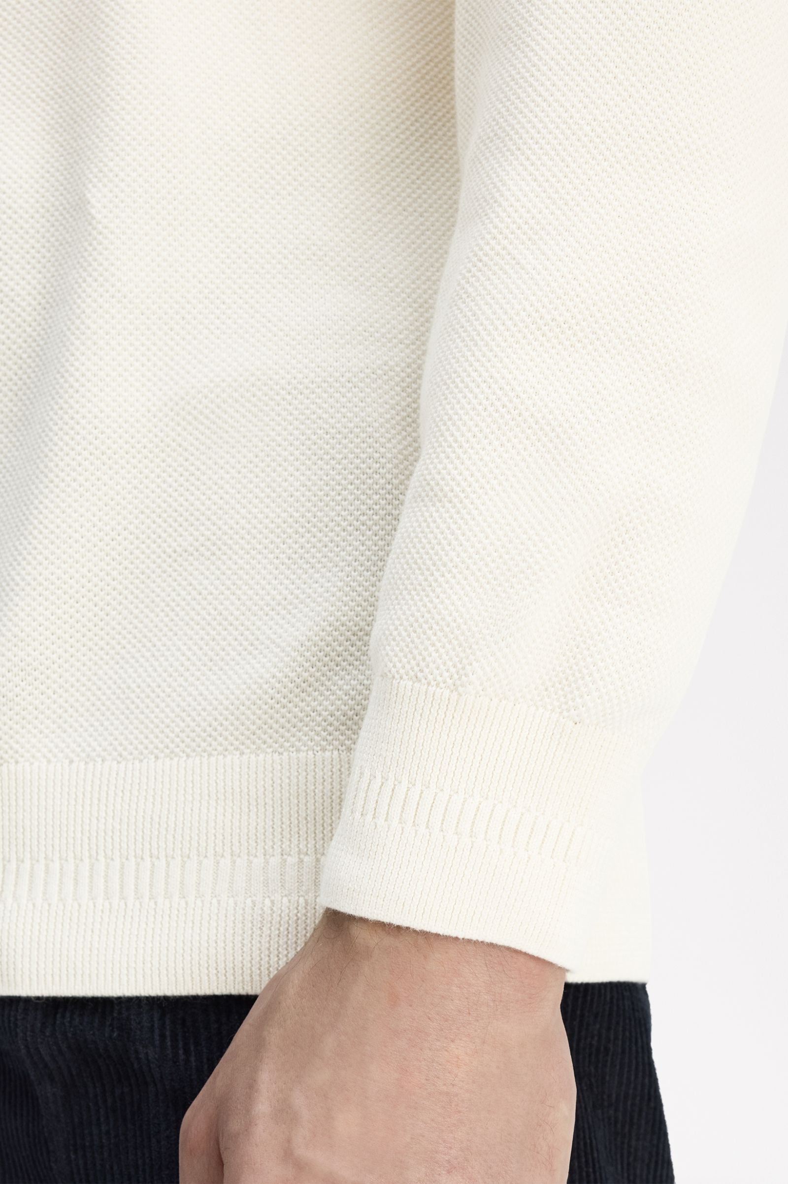 PIQUE STITCH JUMPER, ECRU