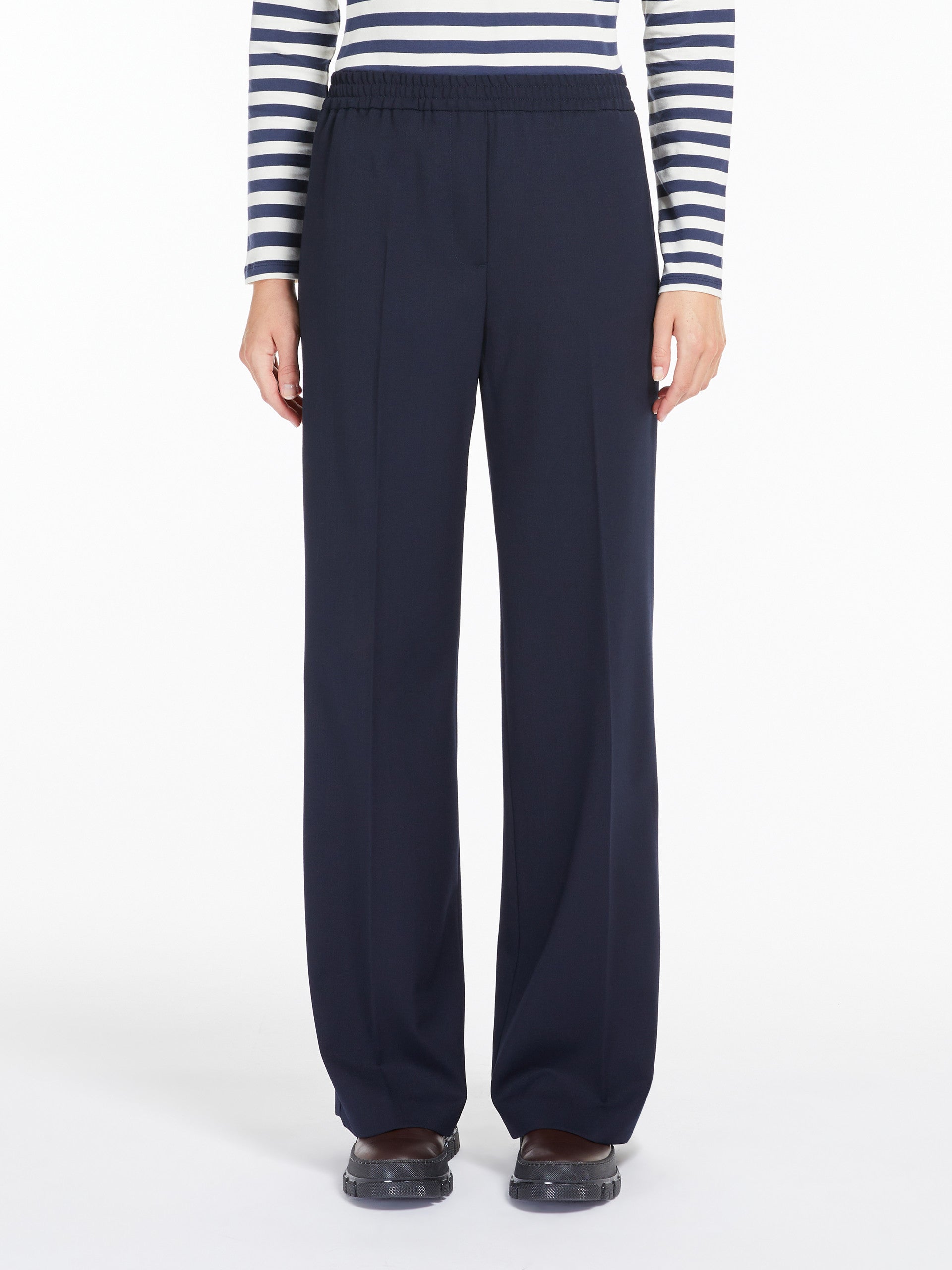 Petra Wool GabardineTrousers, Navy