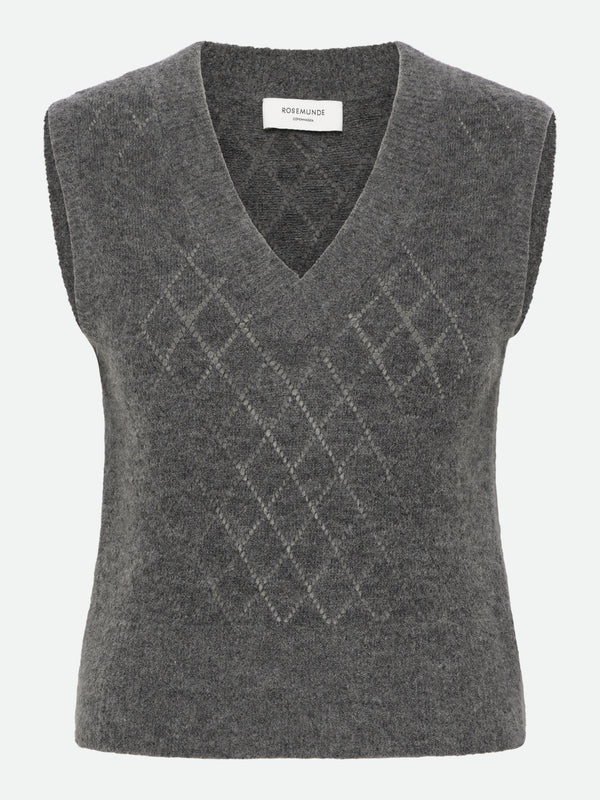 AIDA ALPACA VEST, MEDIUM GREY MELANGE