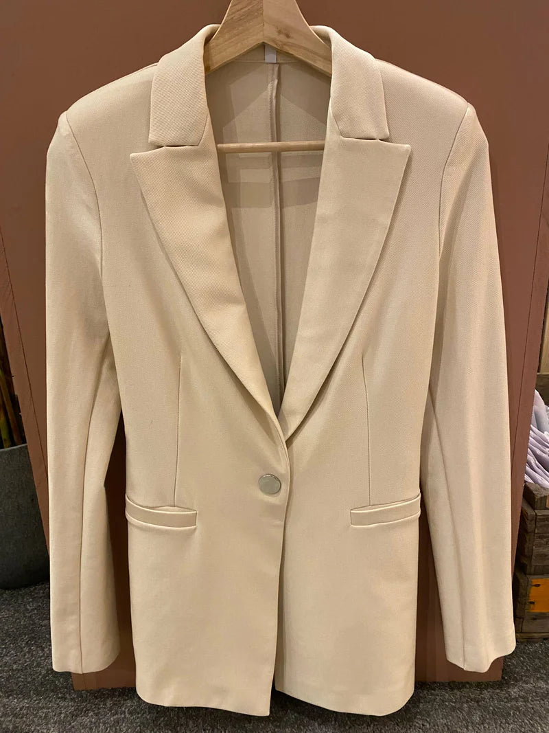 BLAZER JACKET, VANIGLIA