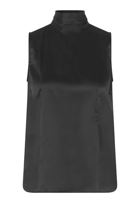 LUCIA SILK TOP, BLACK