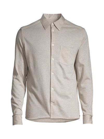 JERSEY STRIPE SLIM SHIRT, SAFARI BEIGE