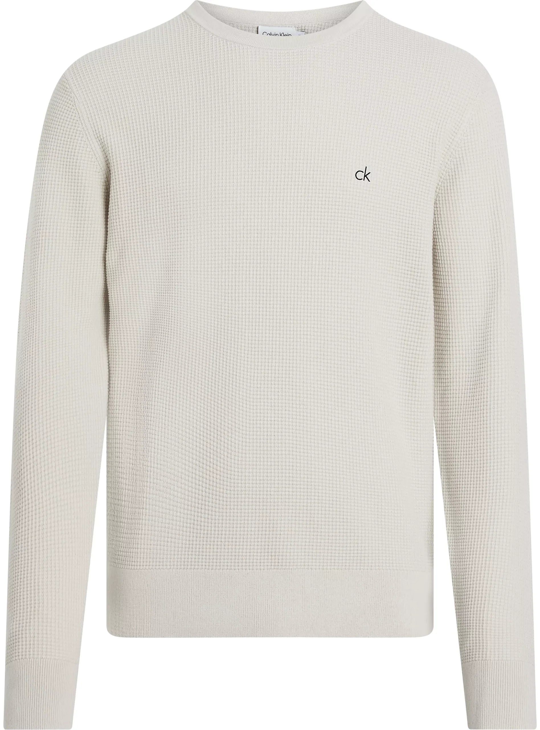 Waffle Structure Sweater, Stony Beige
