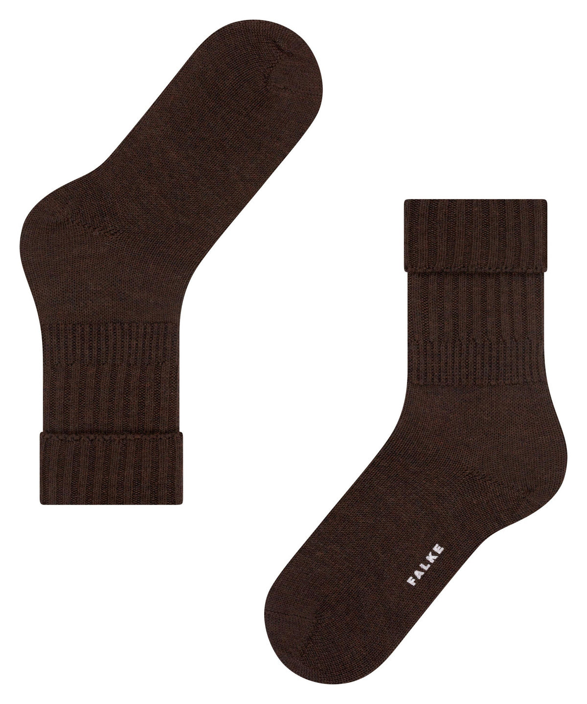 Striggings Rib Women Boot socks, Dark Brown