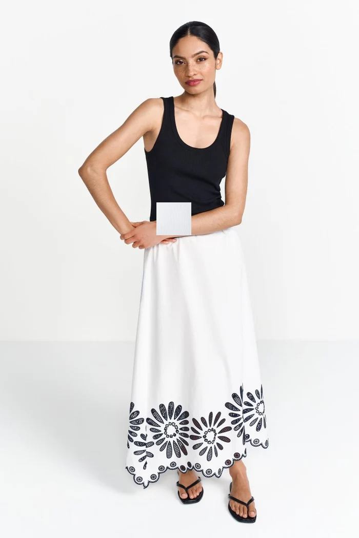 Organic Rib Tank Top, White