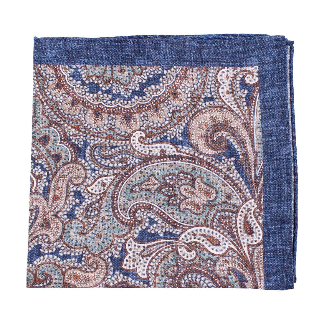 Pocket Square, Paisley Melange, Navy
