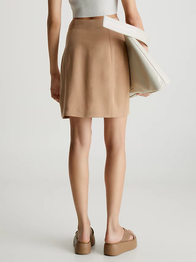 Drappy tencel skirt, timeless camel